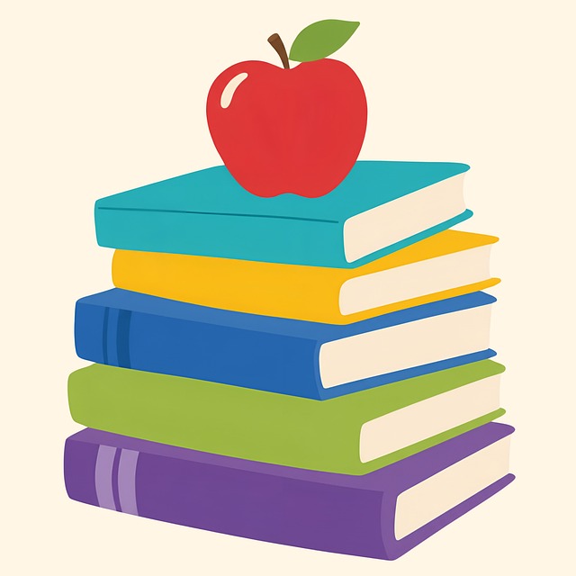 성공적인 유튜브 콘텐츠 기획 및 제작 전략 - book, apple, stack, education, red, teacher, school, study, symbol, reading, educational, cartoon, 