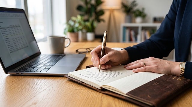 유튜브 수익창출을 위한 콘텐츠 전략 및 채널 운영 팁 - writing, notebook, laptop, working from home, office, notes, aisle, desk, notepad, office wor