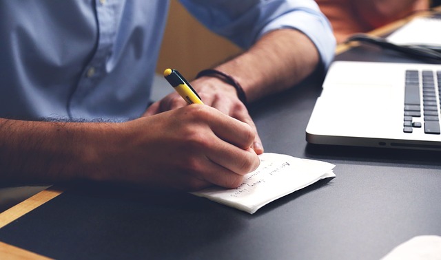 유튜브 수익창출의 기본 자격 요건 (2026년 예상) - man, write, plan, desk, notes, pen, writing, taking notes, office, working, notepad, workspac